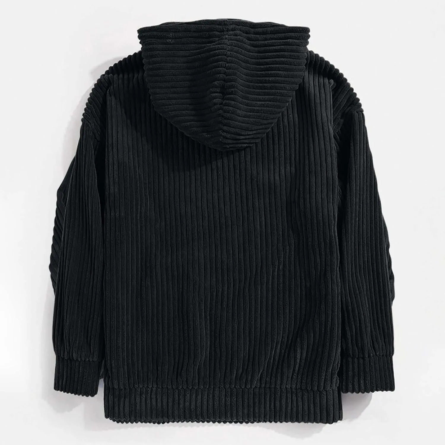 Men's Fall and Winter Hoodies 2024 Casual Long Sleeve Ribbed Knit Solid Sweatshirts Soft Pullover Tops with Pockets