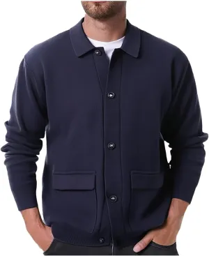 Mens Fall Lapel Cardigan Sweaters Vintage Long Sleeve Cardigans Lightweight Knitted Button down Sweaters with Pockets