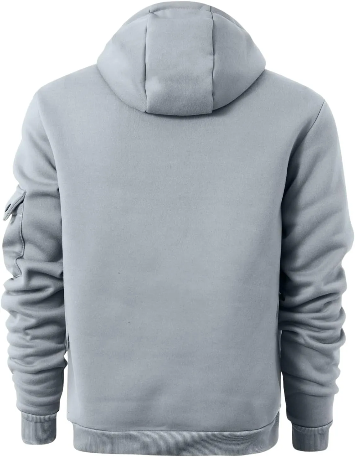 Men's Fashion Sports Hooded Sweatshirt Quarter Zip Hoodies Tops Warm Pocket Solid Long Sleeve Winter Pullover