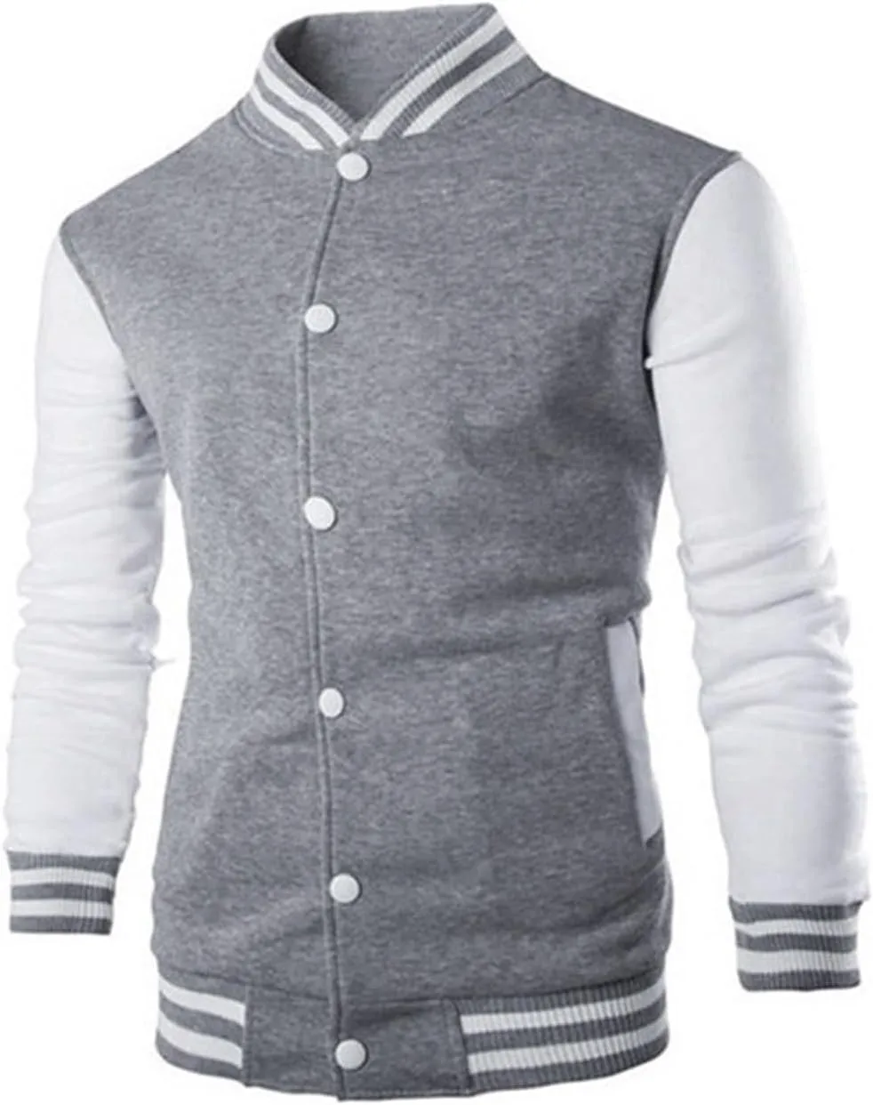 Men's Fashion Varsity Jacket Causal Slim Fit Cotton Baseball Bomber Jackets Vintage Streetwear Coats Hipster Tops