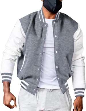 Men's Fashion Varsity Jacket Causal Slim Fit Cotton Baseball Bomber Jackets Vintage Streetwear Coats Hipster Tops