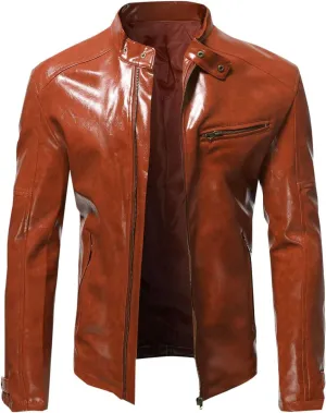 Mens Faux Leather Vintage Bomber Jacket PU Leather Warm Duffle Trench Coat Warm Lined Mountain Motorcycle Jackets