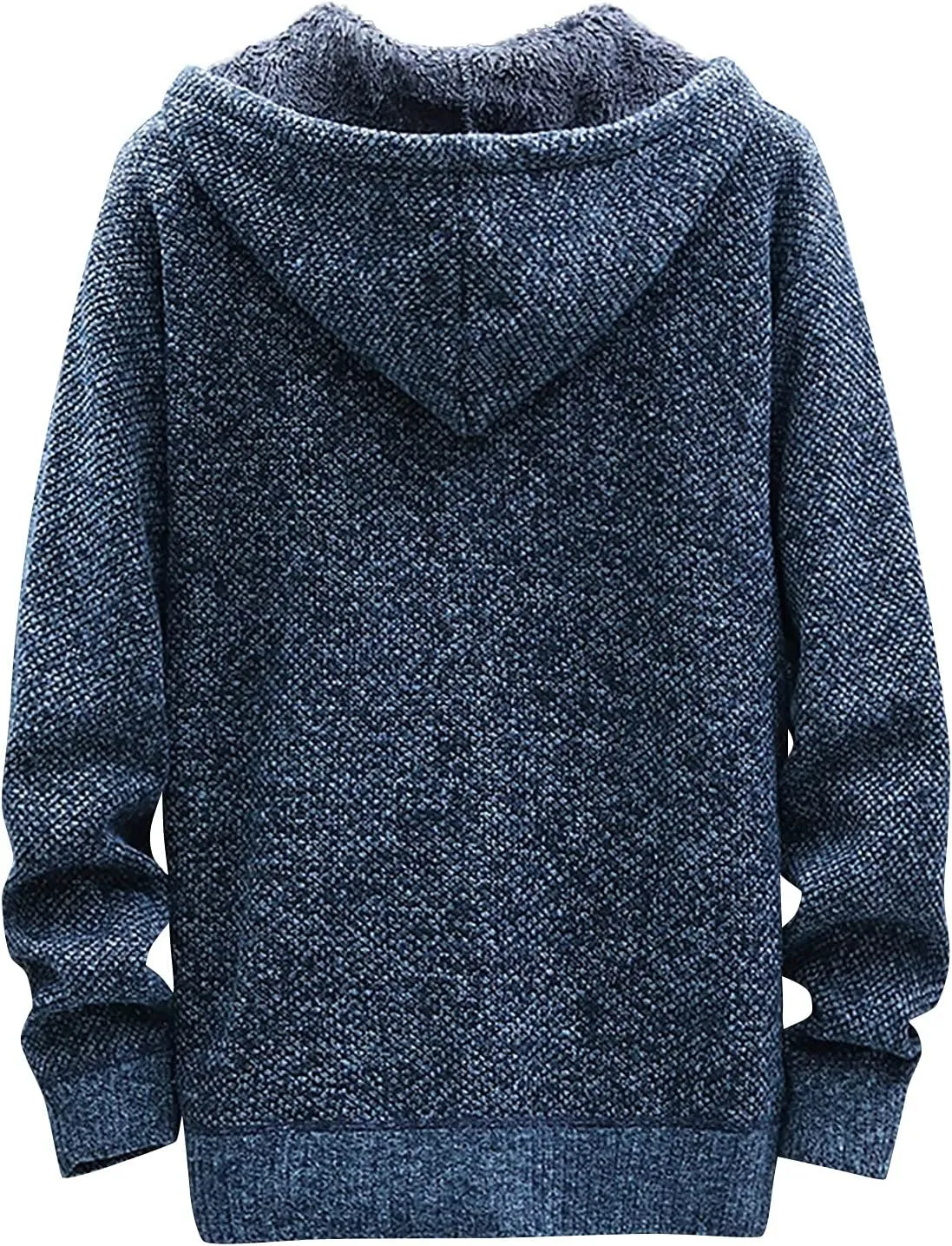 Men's Full-Zip Fleece Knitted Regular Fit Full Zip Cardigan Sweater with Soft Brushed Flannel Lining