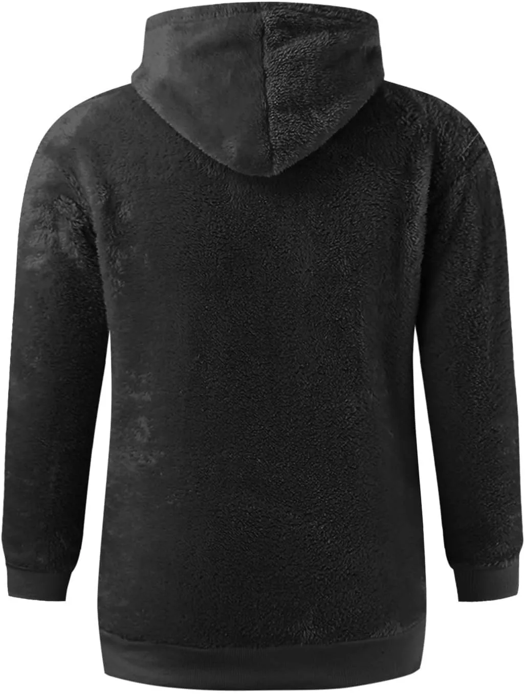 Mens Fuzzy Sherpa Hoodie Plus Size Pullover Fleece Sweatshirts Cozy Soft Thick Warm Winter Fluffy Outerwear