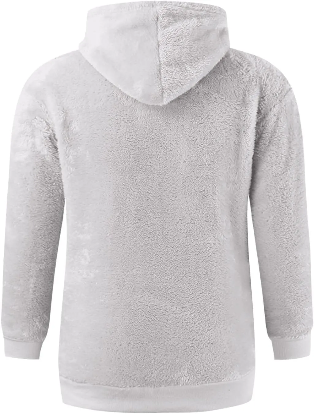 Mens Fuzzy Sherpa Hoodie Plus Size Pullover Fleece Sweatshirts Cozy Soft Thick Warm Winter Fluffy Outerwear