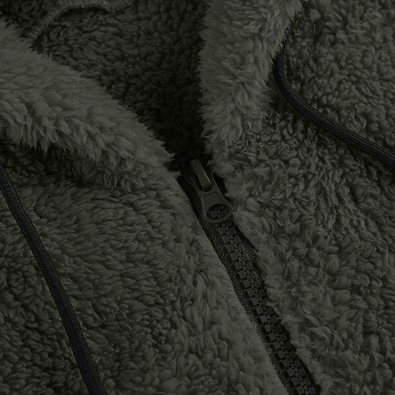 Mens Fuzzy Sherpa Jacket Hoodie Fluffy Fleece Open Front Cardigan Full Zip Up Soft Coat Fall Outwear with Pockets