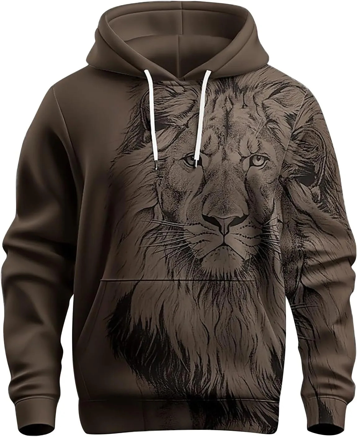 Mens Hoodie Blouse Shirt Autumn And Winter Leisure Hooded Sweater Solid Color Sweater Soft Top Blouse Hoodies For