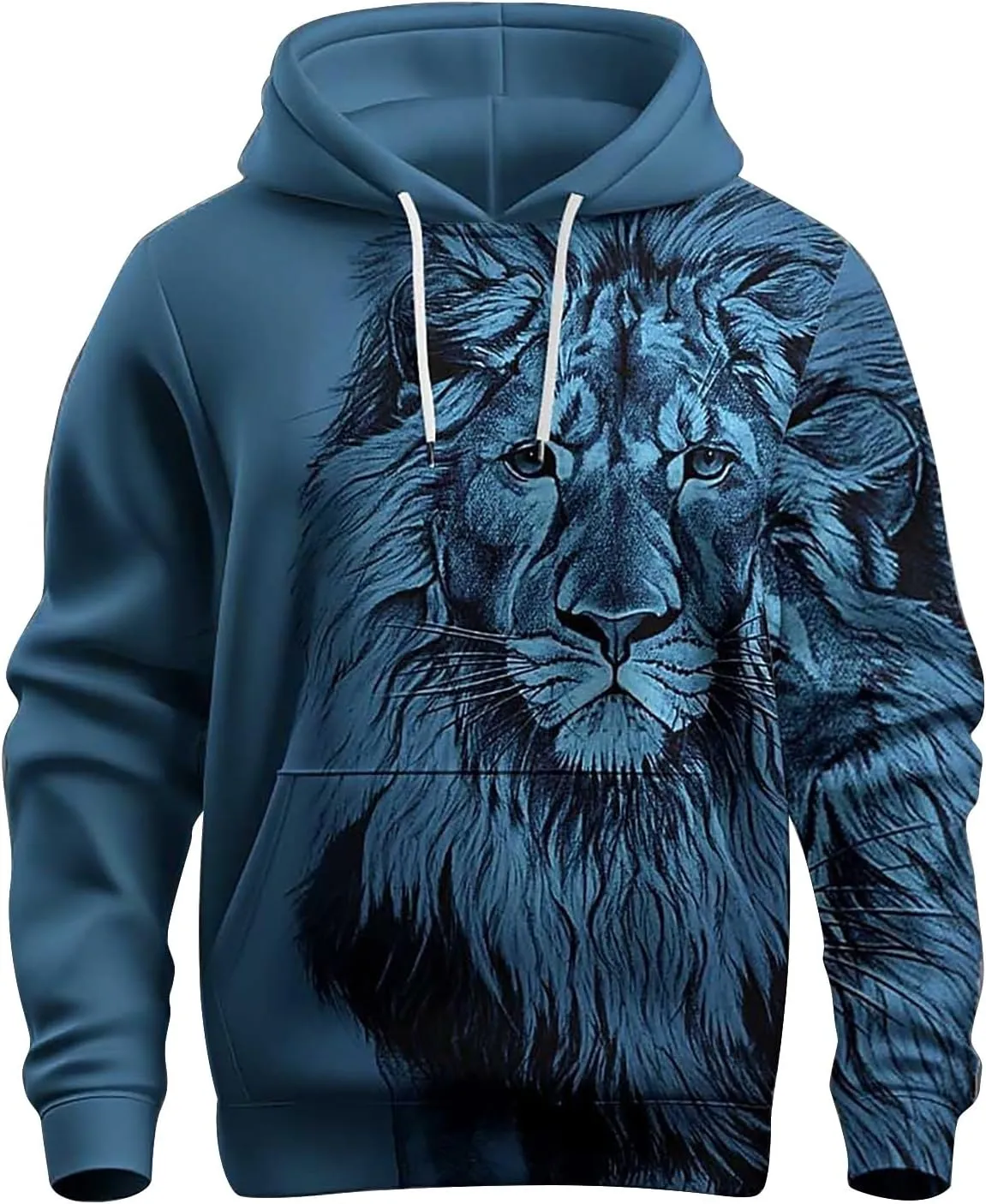 Mens Hoodie Blouse Shirt Autumn And Winter Leisure Hooded Sweater Solid Color Sweater Soft Top Blouse Hoodies For