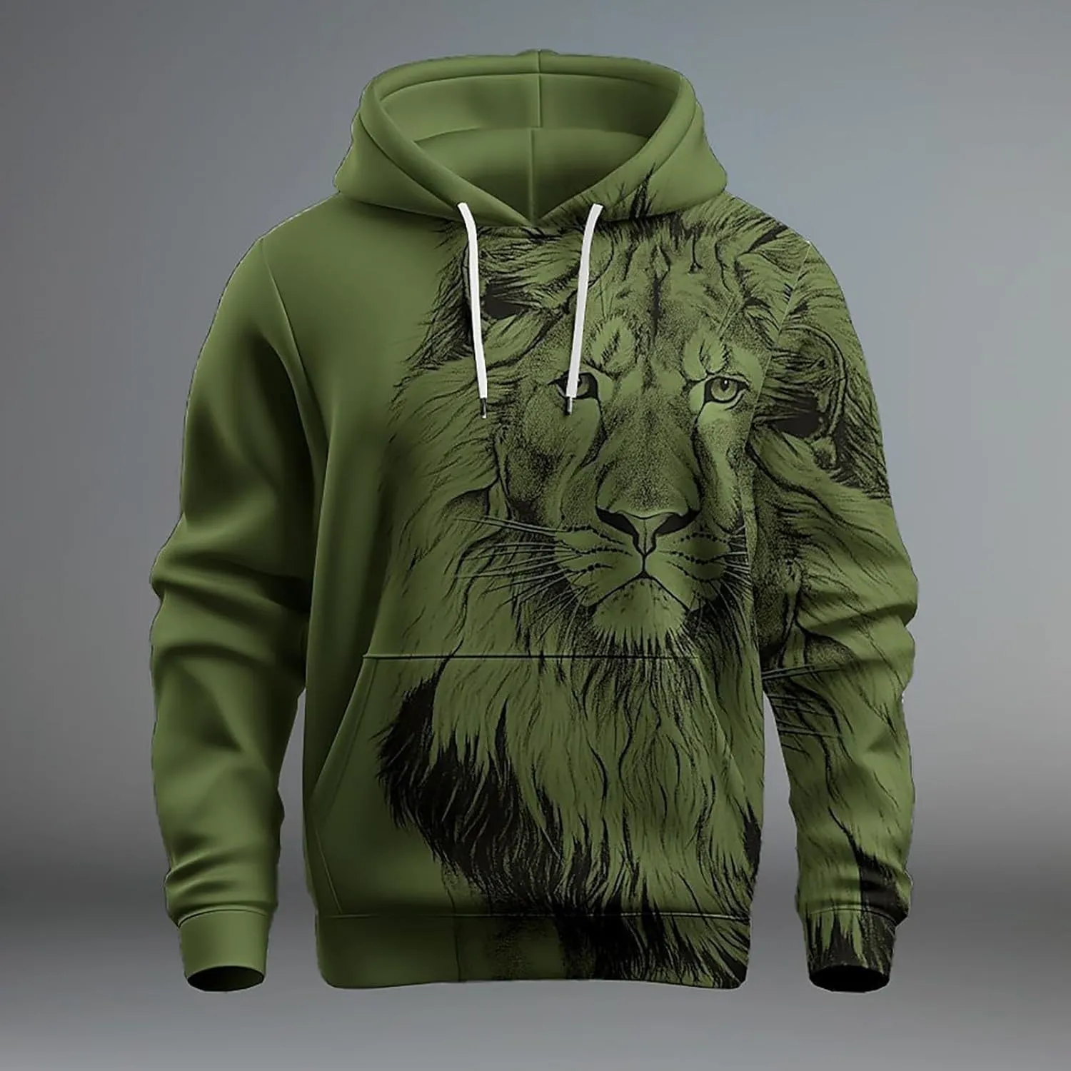 Mens Hoodie Blouse Shirt Autumn And Winter Leisure Hooded Sweater Solid Color Sweater Soft Top Blouse Hoodies For