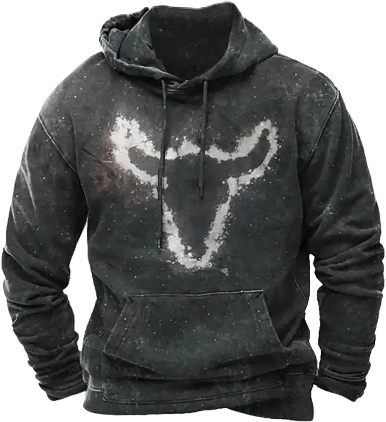 Mens Hoodie Blouse Shirt Autumn And Winter Leisure Hooded Sweater Solid Color Sweater Soft Top Blouse Hoodies For