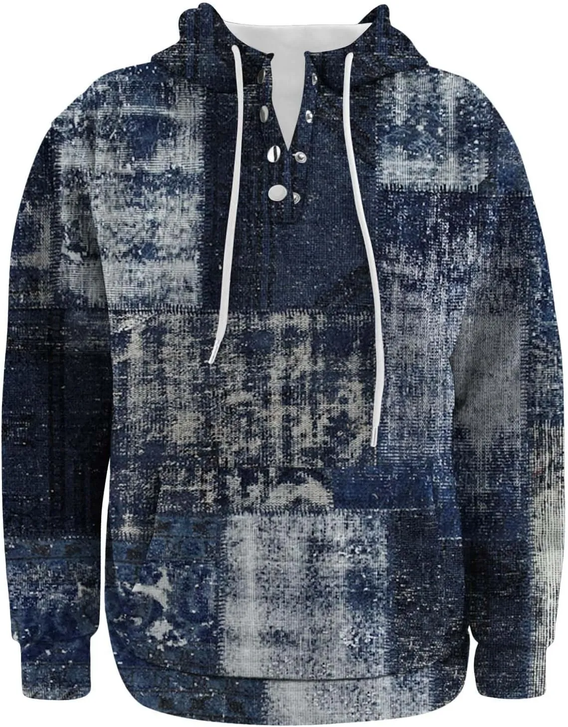 Men's Hoodies Pullover Soft Pocket Winter Sleeve Sweater And Solid Men's Men's Blouse Sweatshirt With Pocket Black