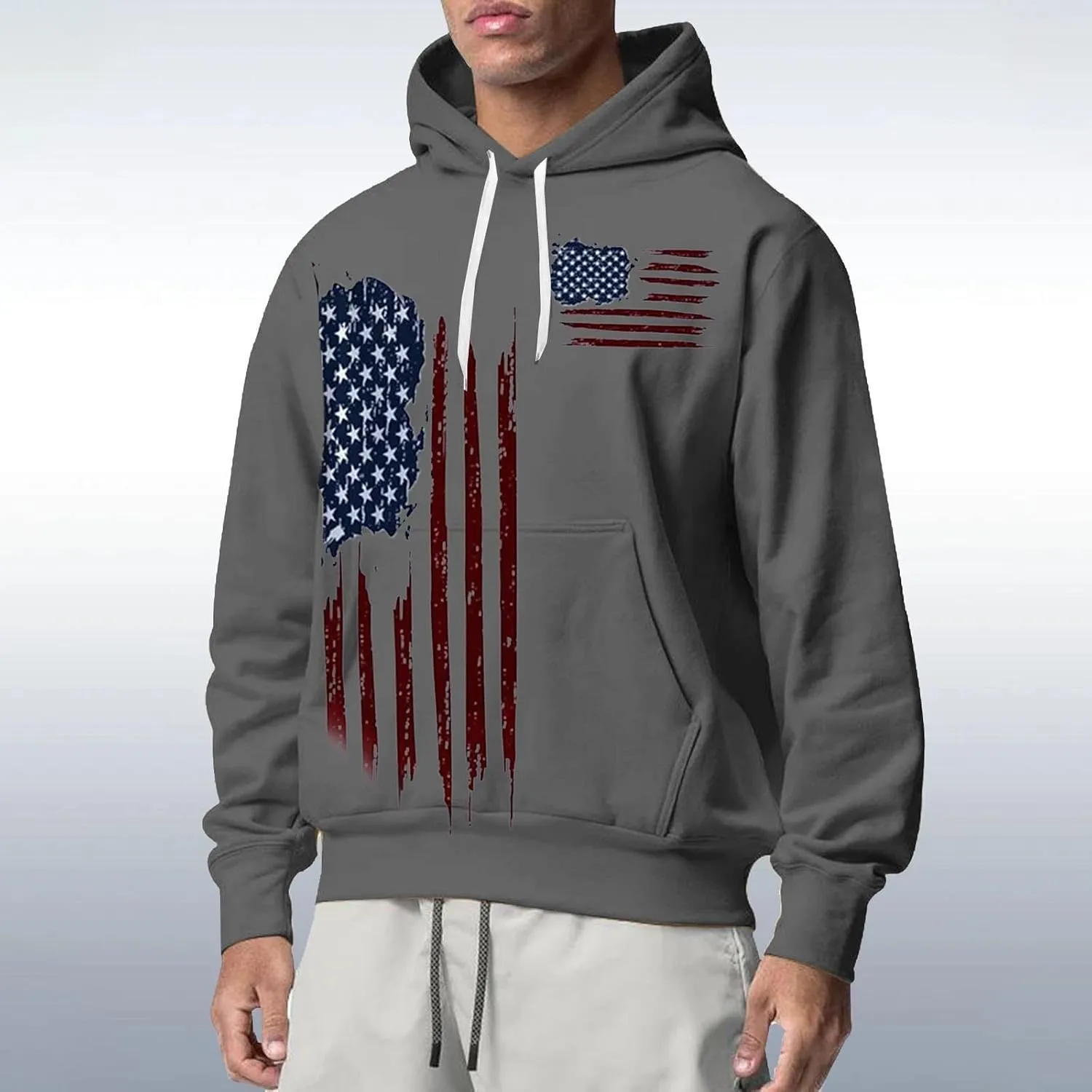 Men's Hoodies Pullover Soft Pocket Winter Sleeve Sweater And Solid Men's Men's Blouse Sweatshirt With Pocket Black