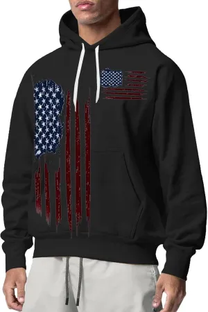 Men's Hoodies Pullover Soft Pocket Winter Sleeve Sweater And Solid Men's Men's Blouse Sweatshirt With Pocket Black