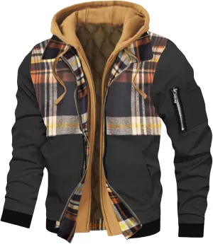 Mens Hoodies Zip Up Jacket Casual Zipper Thicken Coat Winter Warm Quilted Jackets Hooded Thermal Outdoor Coats for Men