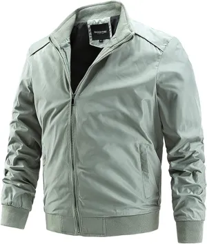 Men's Lightweight Bomber Jacket Casual Fall Spring Windbreaker Outdoor Golf Fashion Coat Zip Up Tactical Jacket for Men