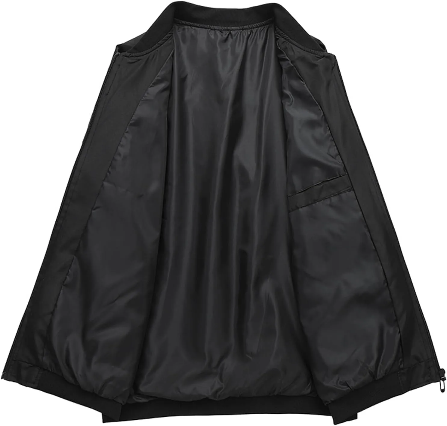 Mens Lightweight Flight Bomber Jacket, Casual Long Sleeve Windbreaker with Pocket, Zip Up Coat, for Autumn Winter