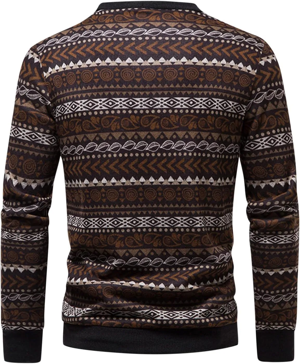 Men's Lightweight Wool Cardigan Sweater Wool Blend V Neck Buttons Knitwear Slim Fit Ethnic Print Casual Cardigans