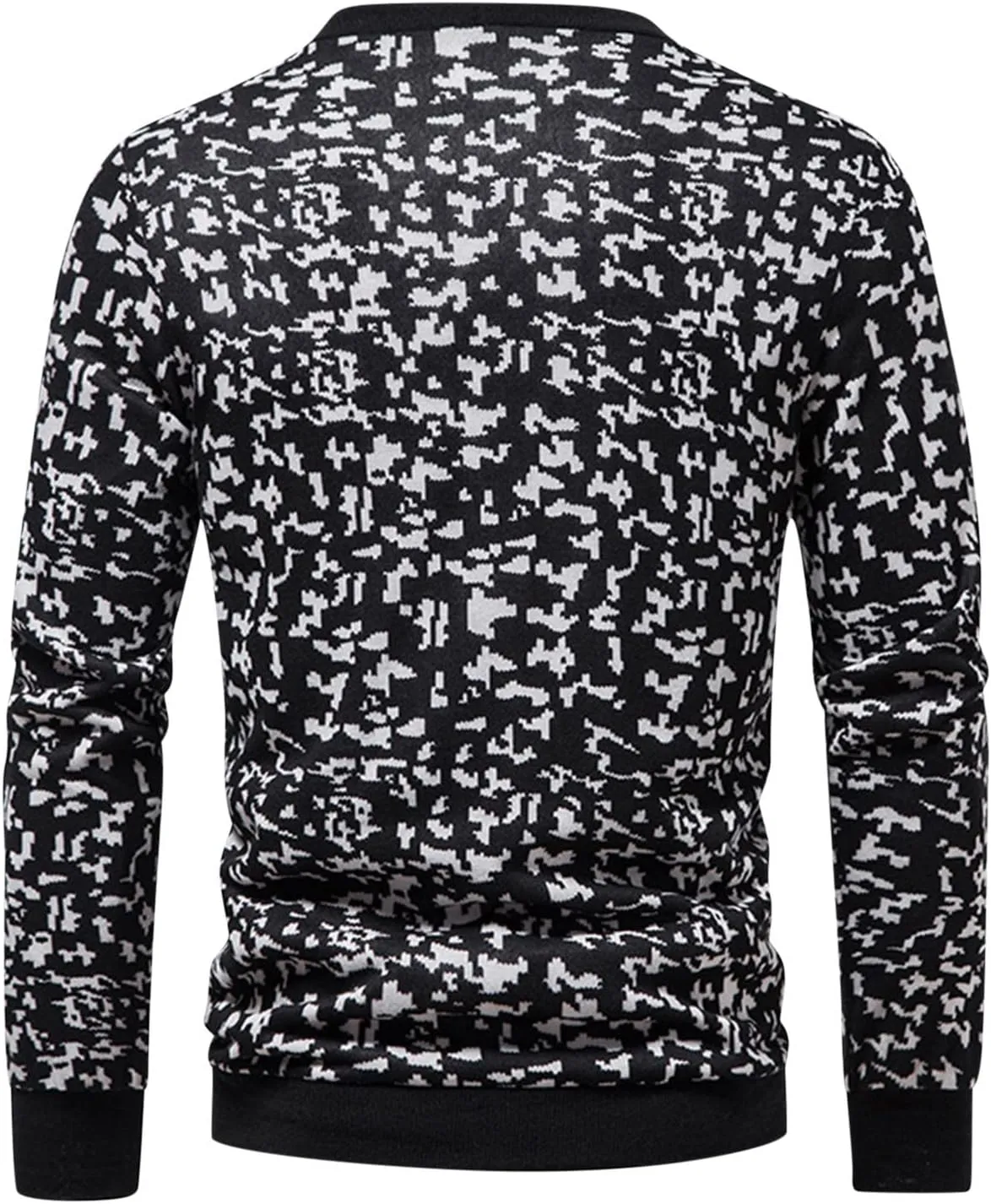 Men's Lightweight Wool Cardigan Sweater Wool Blend V Neck Buttons Knitwear Slim Fit Ethnic Print Casual Cardigans
