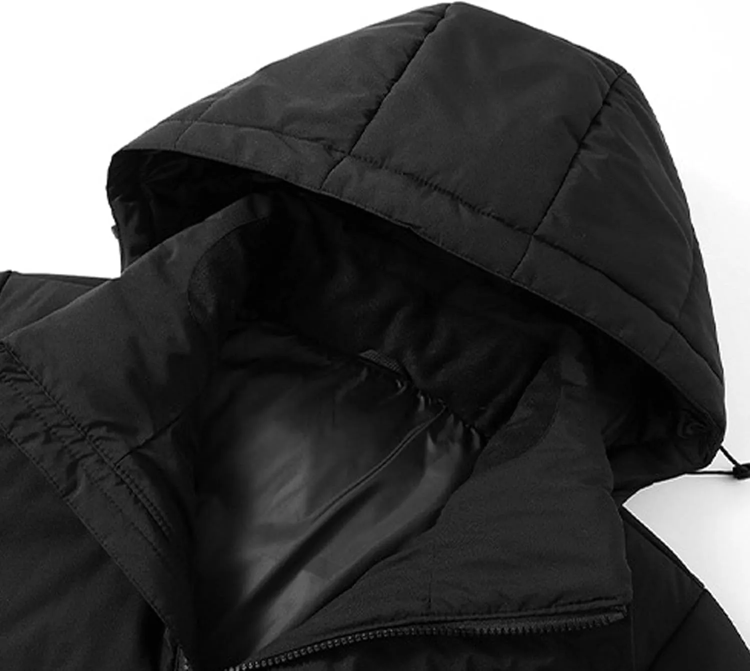Men's Long Puffer Jacket Down Hooded Waterproof Winter Coats