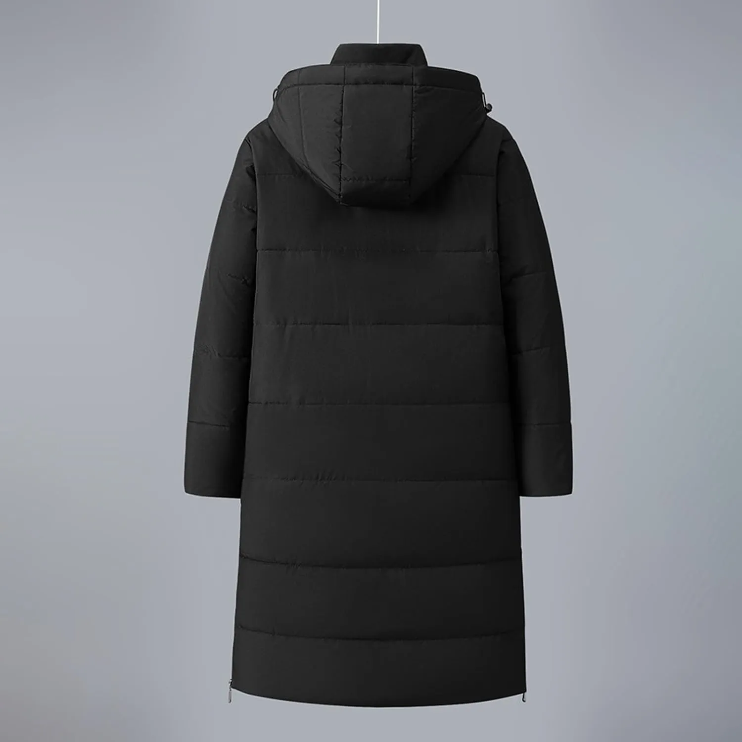 Men's Long Puffer Jacket Down Hooded Waterproof Winter Coats