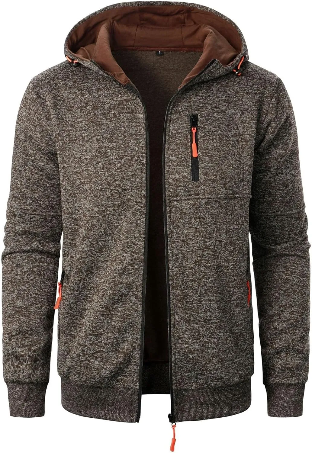 Men's Long Sleeve Full Zip Hoodies Casual Patterned Slim Fit Hooded Sweatshirt Active Workout Sweatshirt with Pockets