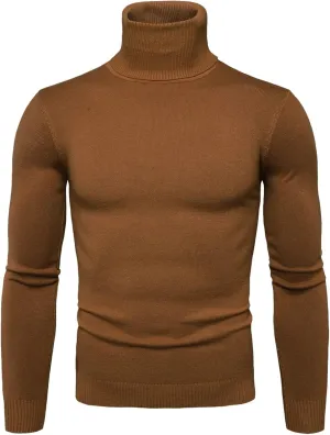 Men's Mock Turtleneck Lightweight Slim Fit Pullover Long Sleeve Solid Color Knitwear Casual Loose Oversize Sweater
