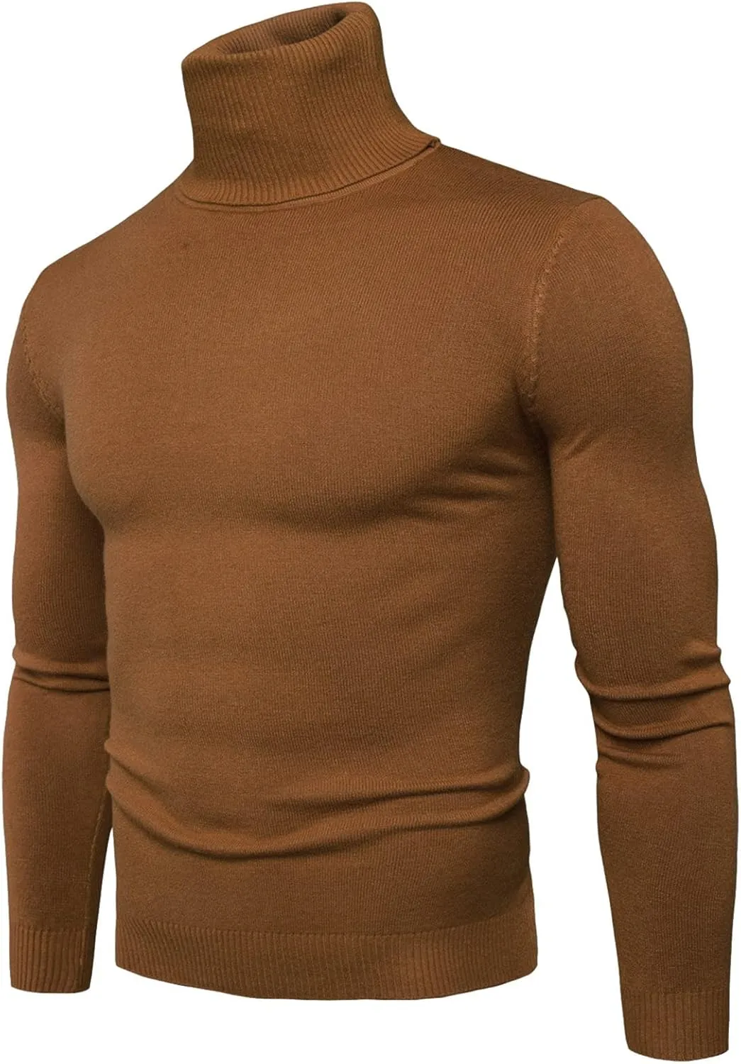 Men's Mock Turtleneck Lightweight Slim Fit Pullover Long Sleeve Solid Color Knitwear Casual Loose Oversize Sweater
