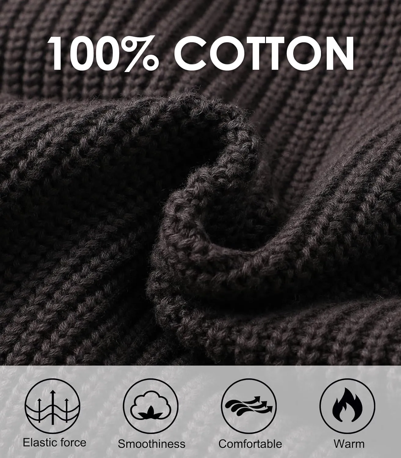 Men's Quarter-Zip Pullover Sweater Slim Fit Lightweight Sweaters Cable Knit Casual Polo Sweater Long Sleeve Sweaters