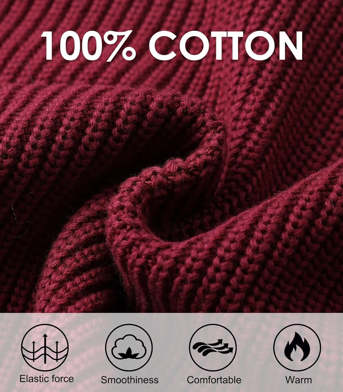 Men's Quarter-Zip Pullover Sweater Slim Fit Lightweight Sweaters Cable Knit Casual Polo Sweater Long Sleeve Sweaters