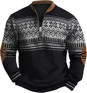 Men's Quarter Zip Up Polo Sweatshirt Zipper Long Sleeved Hoodie Whitecloths Life Clothing Men Zip Up Sweatshirt Men