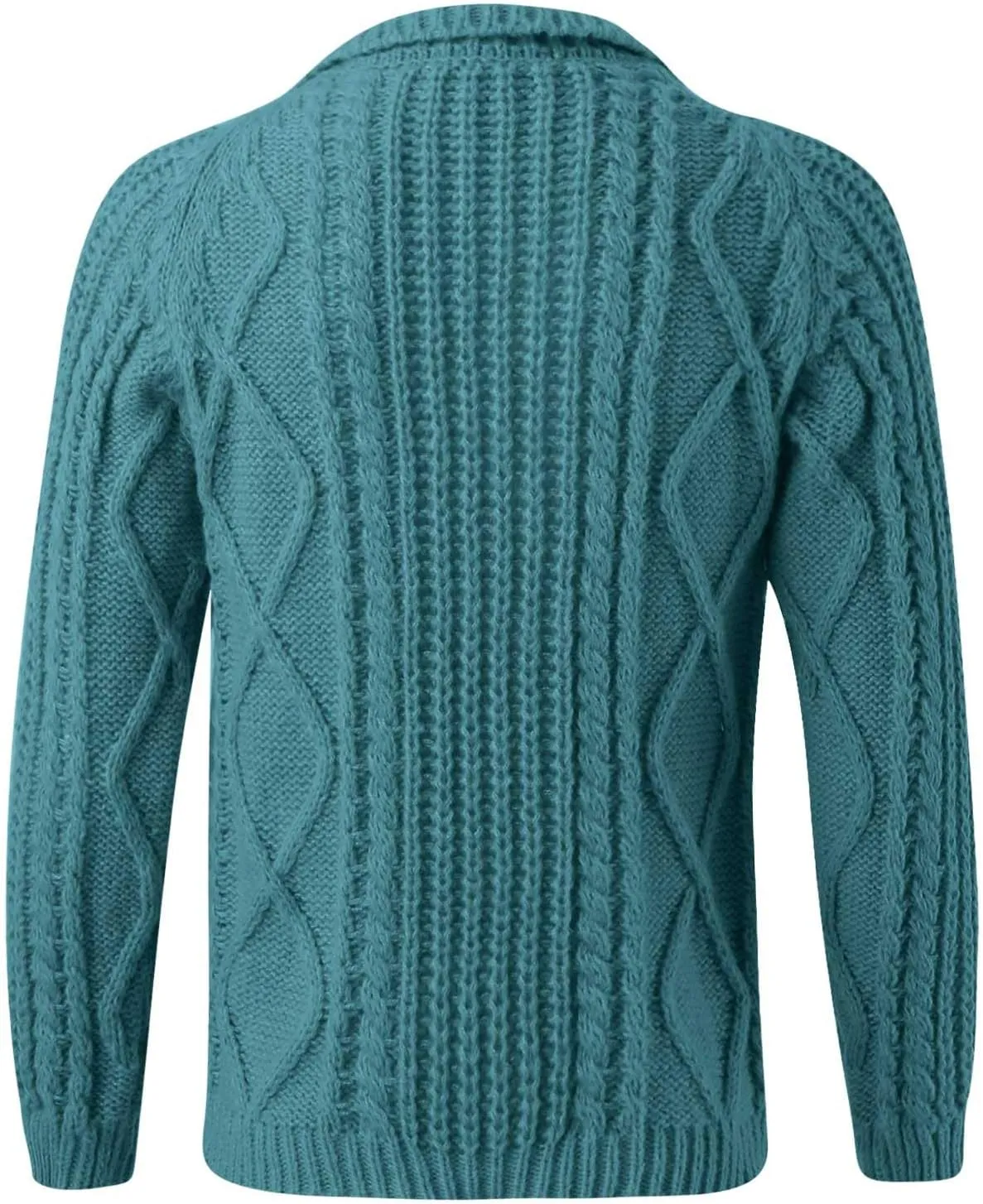Mens Shawl Collar Cardigan Sweater Cable Knitted Button Down Solid Color Sweaters Chunky Fall Winter Outwear