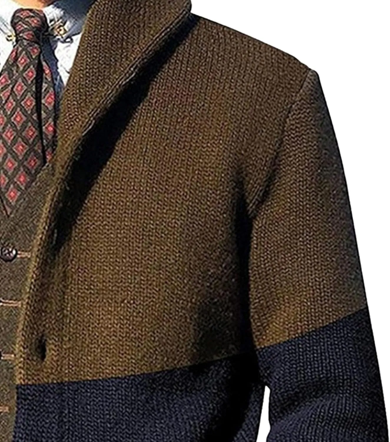 Men's Shawl Collar Cardigan Sweaters Button Down Knitted Ribbed Cardigans Casual Long Sleeve Knit Jackets Outerwear