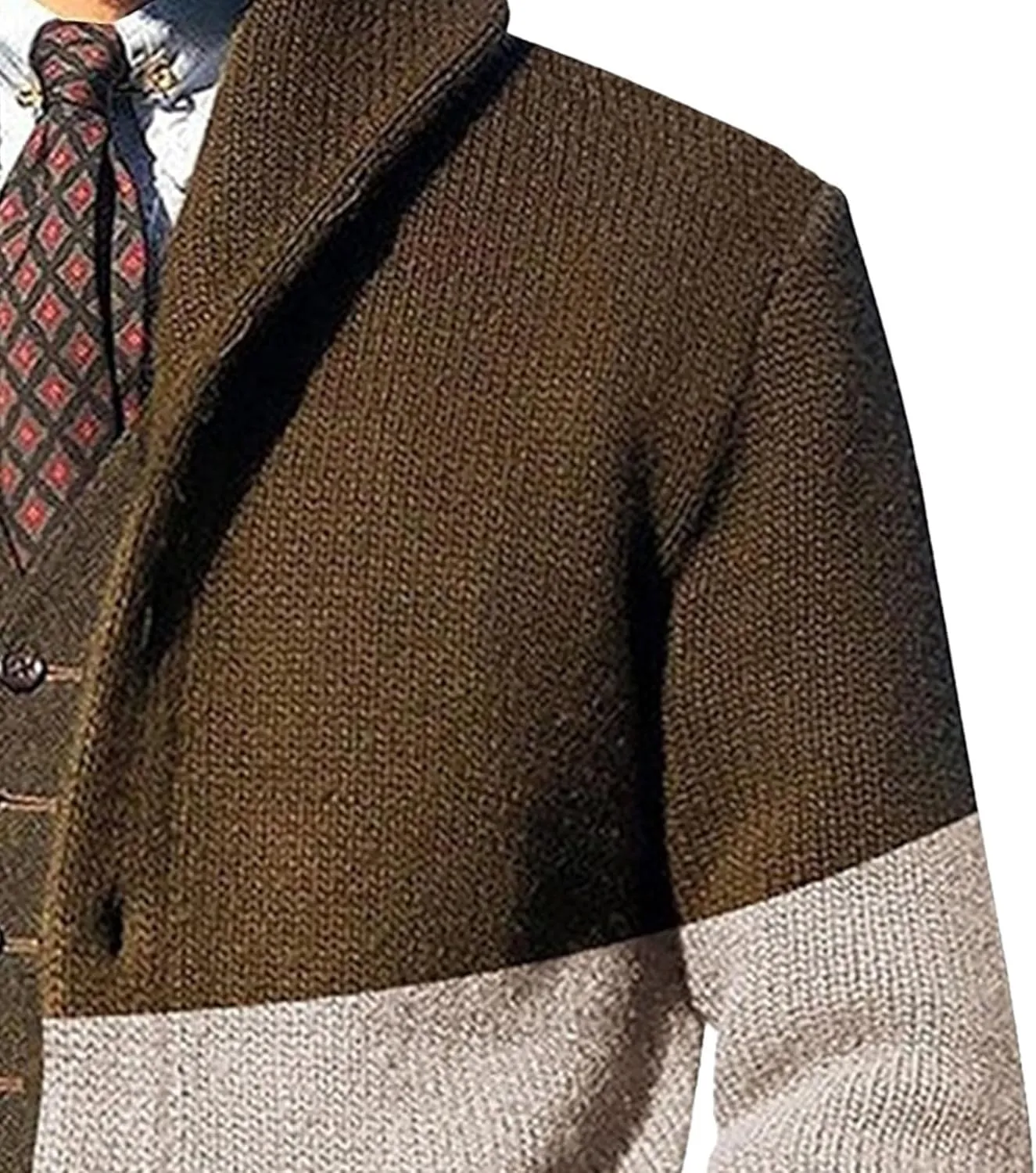 Men's Shawl Collar Cardigan Sweaters Button Down Knitted Ribbed Cardigans Casual Long Sleeve Knit Jackets Outerwear