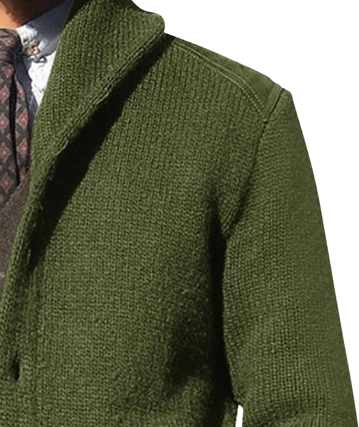 Men's Shawl Collar Cardigan Sweaters Button Down Knitted Ribbed Cardigans Casual Long Sleeve Knit Jackets Outerwear