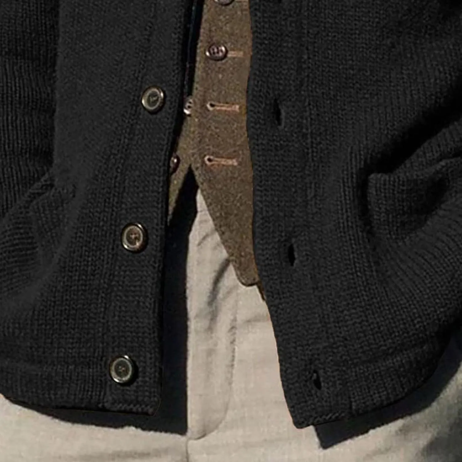 Men's Shawl Collar Cardigan Sweaters Button Down Knitted Ribbed Cardigans Casual Long Sleeve Knit Jackets Outerwear
