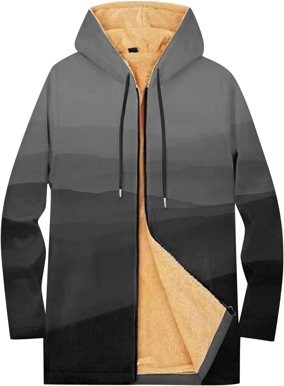 Mens Sherpa Hoodie Zip Up Thermal Warm Hooded Fleece Winter Thick Hoodies