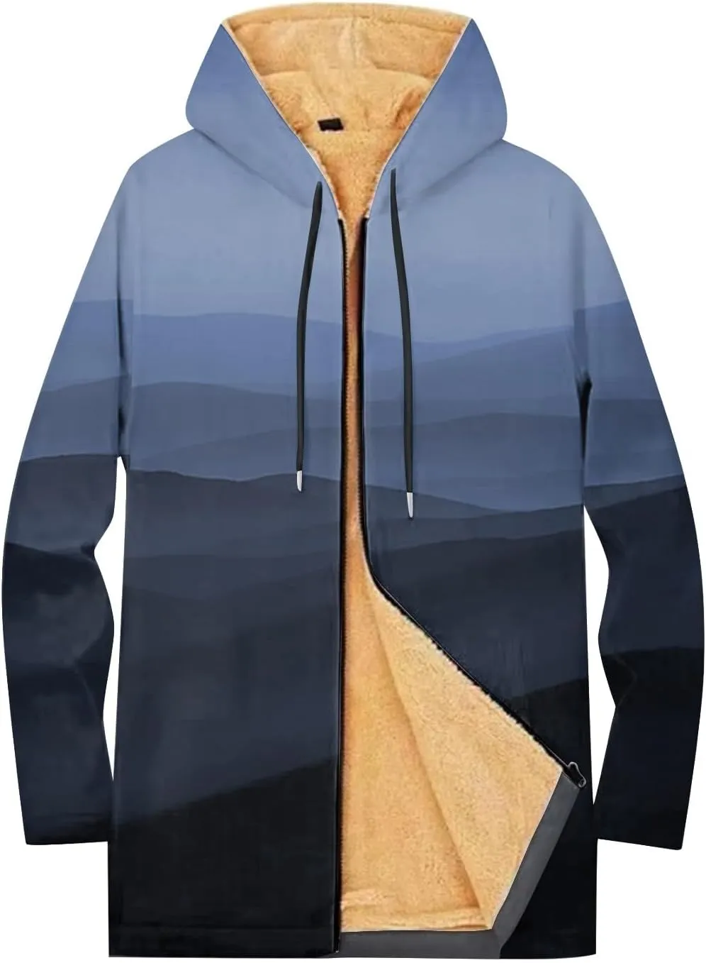 Mens Sherpa Hoodie Zip Up Thermal Warm Hooded Fleece Winter Thick Hoodies