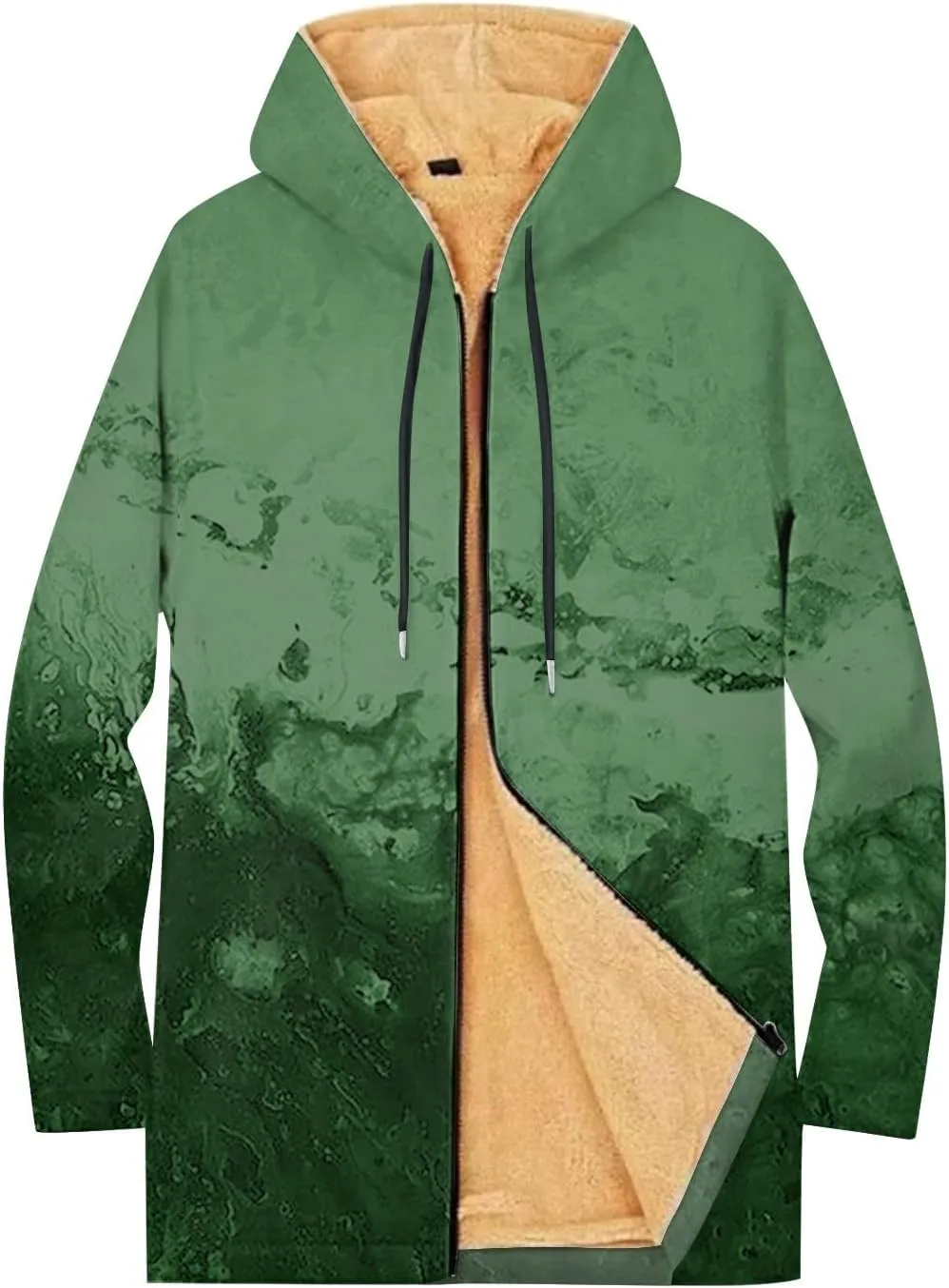 Mens Sherpa Hoodie Zip Up Winter Warm Hoodies Thick Fleece Heavyweight Hooded