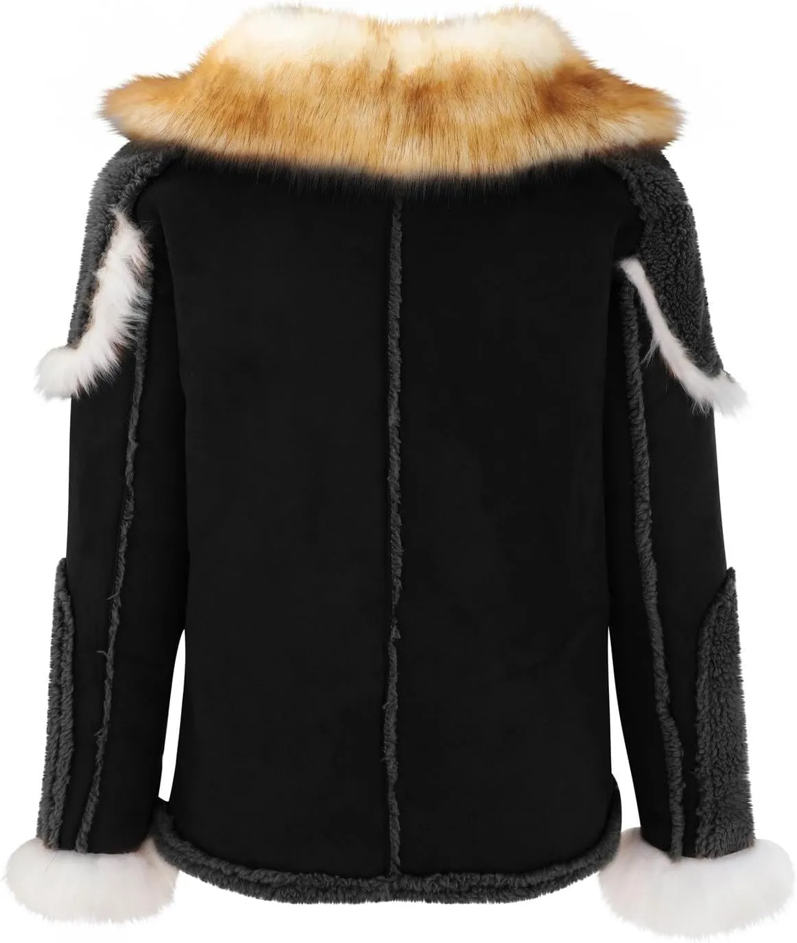 Mens Sherpa Lined Bomber Jacket with Fur Collar Heavyweight Bomber Jackets Big and Tall Warm Winter Coat Thick Parka