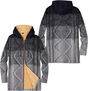 Mens Sherpa Lined Hoodie Zip Up Casual Heavyweight Hooded Fleece Thermal Thick Sweatshirt