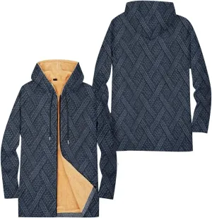 Mens Sherpa Lined Hoodie Zip Up Casual Heavyweight Hooded Fleece Thermal Thick Sweatshirt