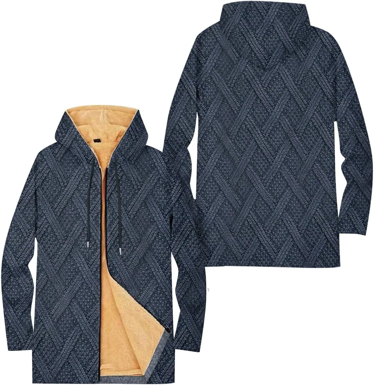 Mens Sherpa Lined Hoodie Zip Up Casual Heavyweight Hooded Fleece Thermal Thick Sweatshirt