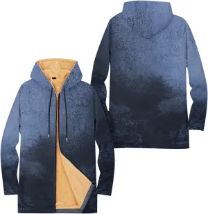Mens Sherpa Lined Hoodie Zip Up Warm Winter Hoodies Fleece Heavyweight Casual Hooded