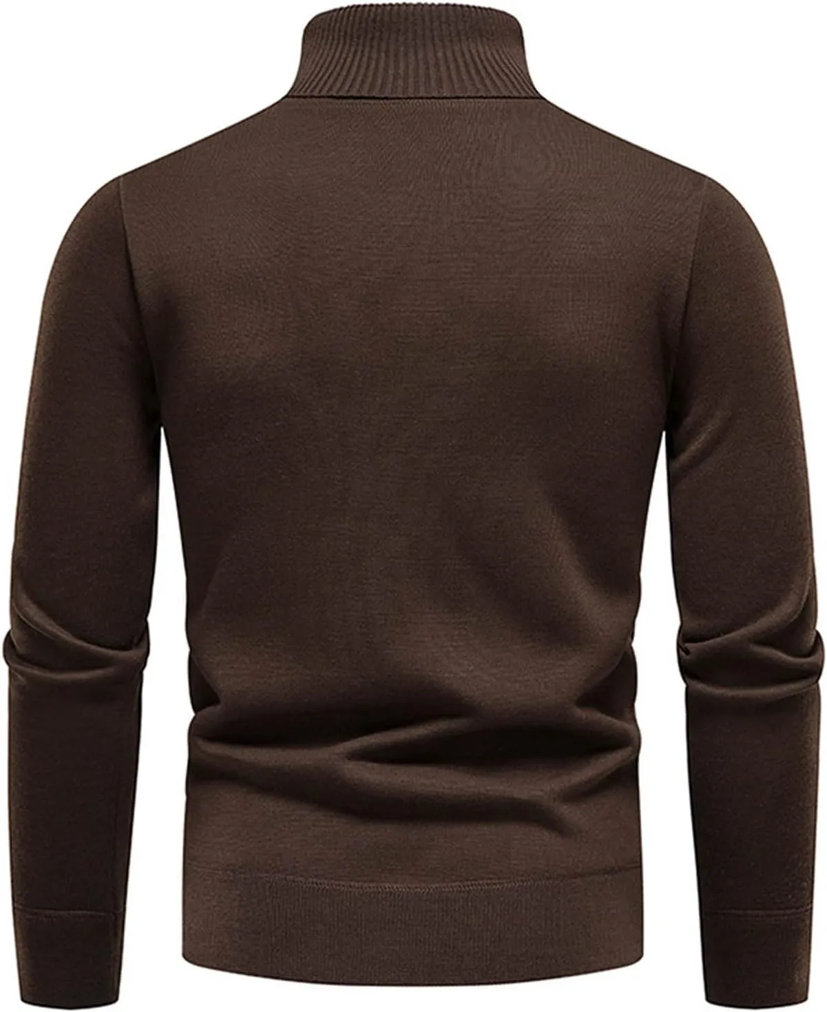 Men's Slim Fit Turtleneck Knit Pullover Sweater Men Slim Fit Long Sleeve Knitted Jumper Tops Mens Solid Thick Knitwear