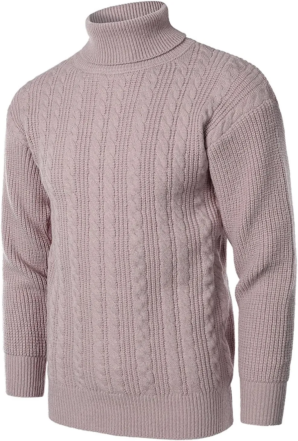 Mens SweatersMen's Solid Turtleneck Sweaters Long Sleeve Slim Fit Ribbed Knit Wool Thermal Pullover Sweatshirts