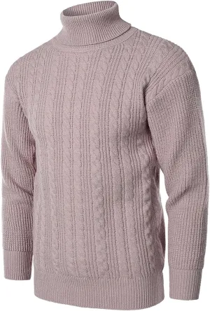 Mens SweatersMen's Solid Turtleneck Sweaters Long Sleeve Slim Fit Ribbed Knit Wool Thermal Pullover Sweatshirts