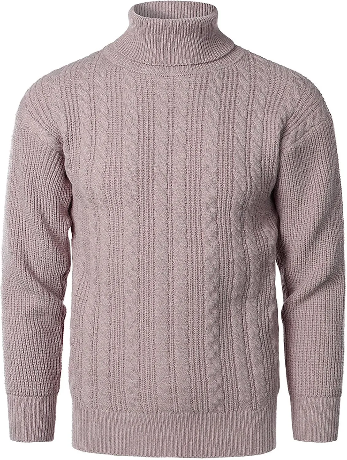 Mens SweatersMen's Solid Turtleneck Sweaters Long Sleeve Slim Fit Ribbed Knit Wool Thermal Pullover Sweatshirts