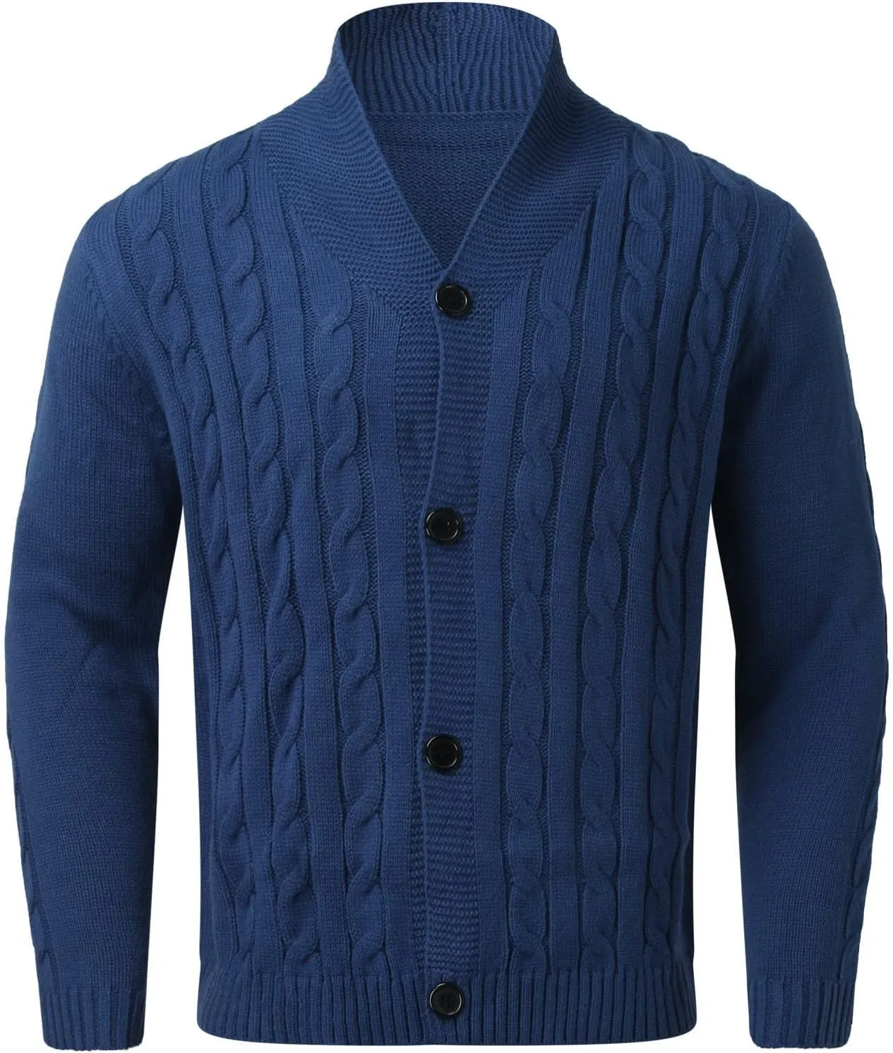 Men's V Neck Sweater Long Sleeve Shawl Collar Pullover Knitted Button Down Tops Solid Color Knitwear Oversize Sweater