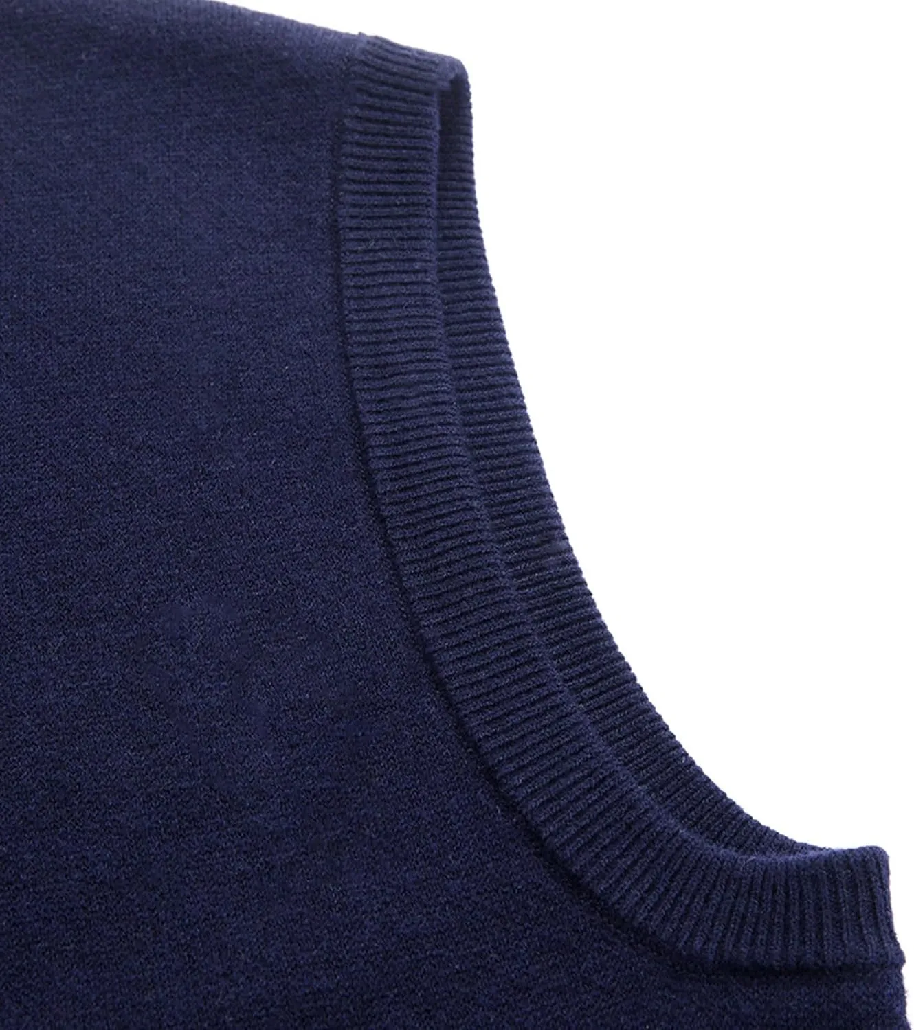 Men's V Neck Sweater Vest Notch Collar Button Down Shirts Solid Color Sleeveless Tops Knitted with Pockets Knitwear