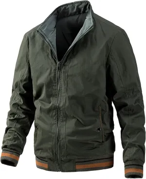 Men's Windbreaker Jacket Big and Tall Lightweight Stylish Reversible Jackets Casual Full Zip Up Work Dress Business, XL-5XL
